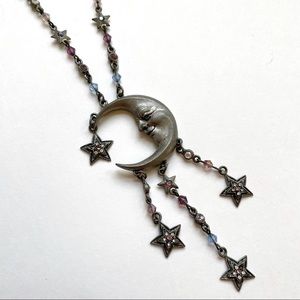 Whimsical Dreamy moon and stars necklace